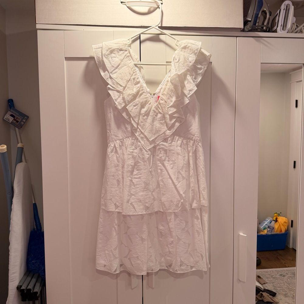 Lilly Pulitzer RitaMarie White Ruffled V-Neck Dress